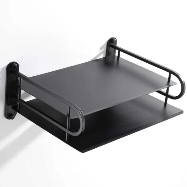 Stainless Steel Wall Mounted Router Stand - Black