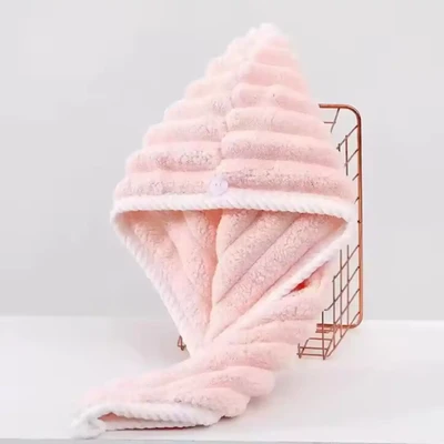Micro fiber hair towel (pink colour)